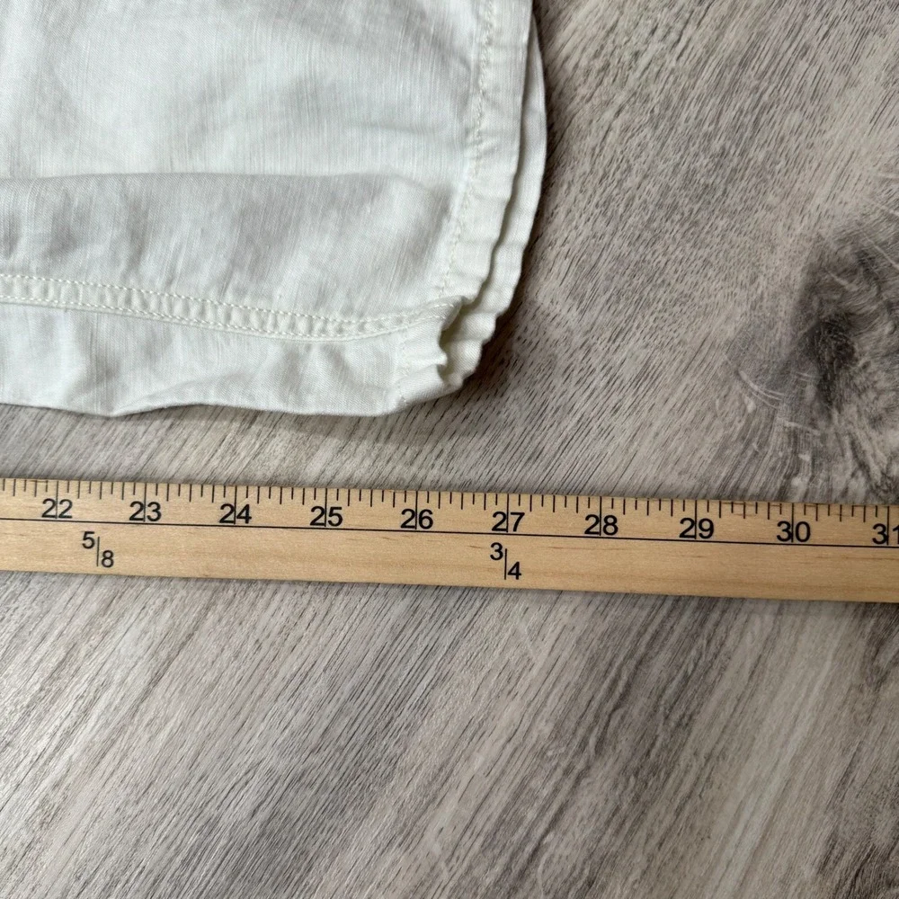LOFT Womens White Cargo Utility‎ Pants Size 0 Linen Blend Casual Chic - Picture 9 of 10